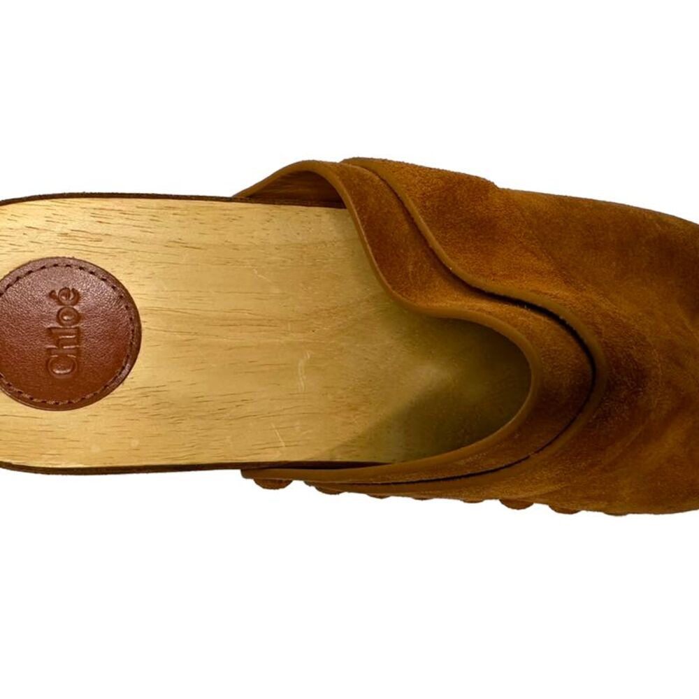 Chloé Joy Studded Clogs in Brown Suede - Picture 7 of 10